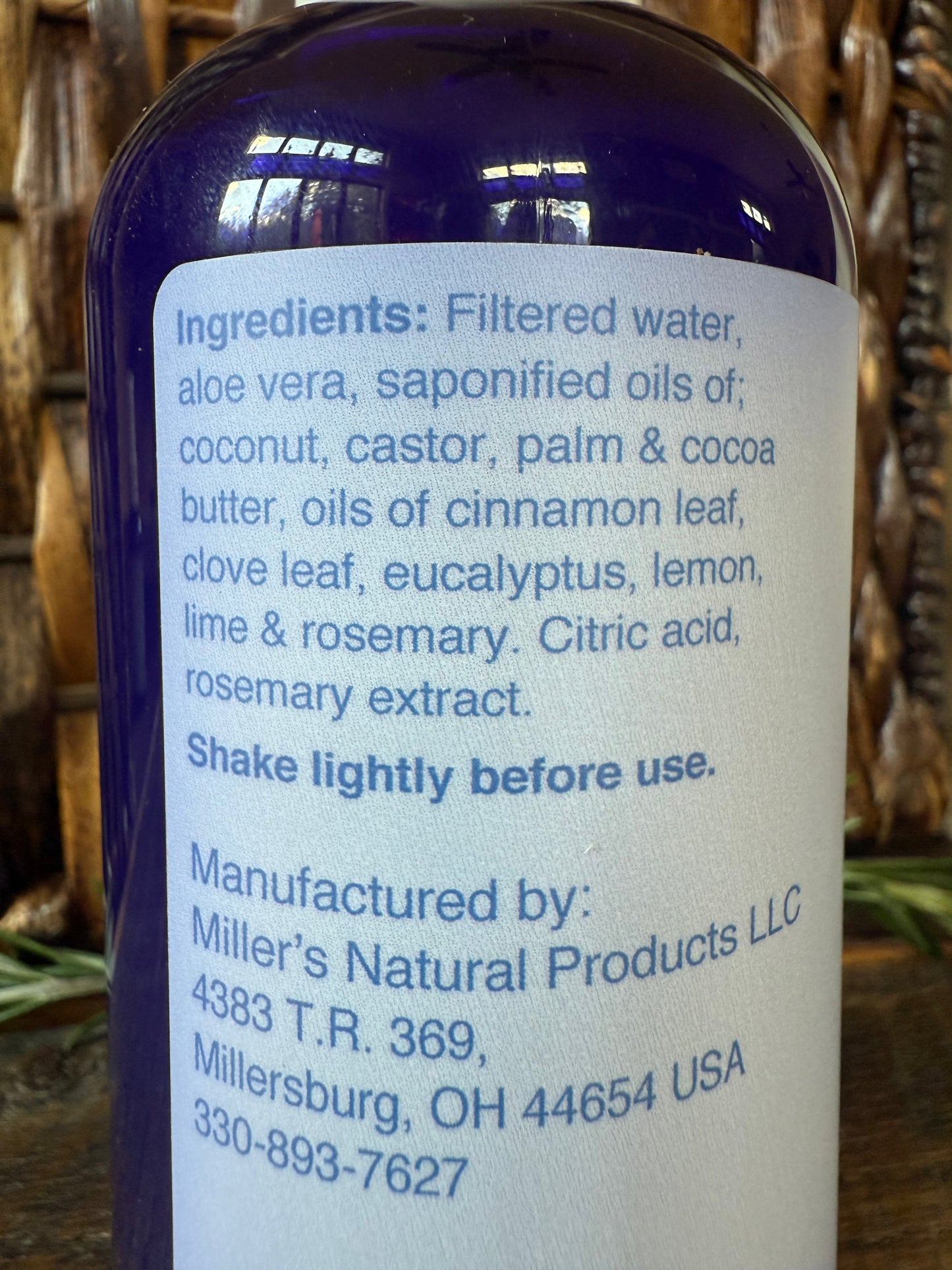 Miller’s Naturally Back to Basics No-Rinse Hand & Surface Sanitizer