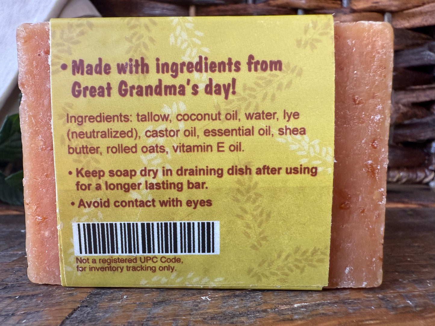 Miller’s Naturally Back to Basics Luxury Bar Soap (Shea Butter Based) – Exfoliating Oatmeal/Lemongrass