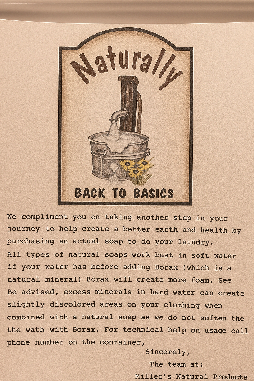 Miller’s Naturally Back to Basics Laundry Soap – Mountain Breeze (1 Gallon)