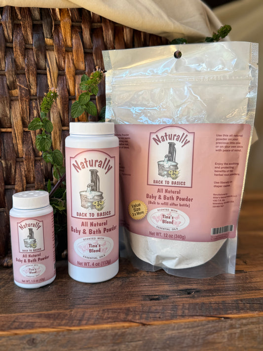Miller’s Naturally Back to Basics – Baby & Bath Powder – Tina's Blend - Herbal Root Powder for Babies, Sensitive Skin & All-Natural Care