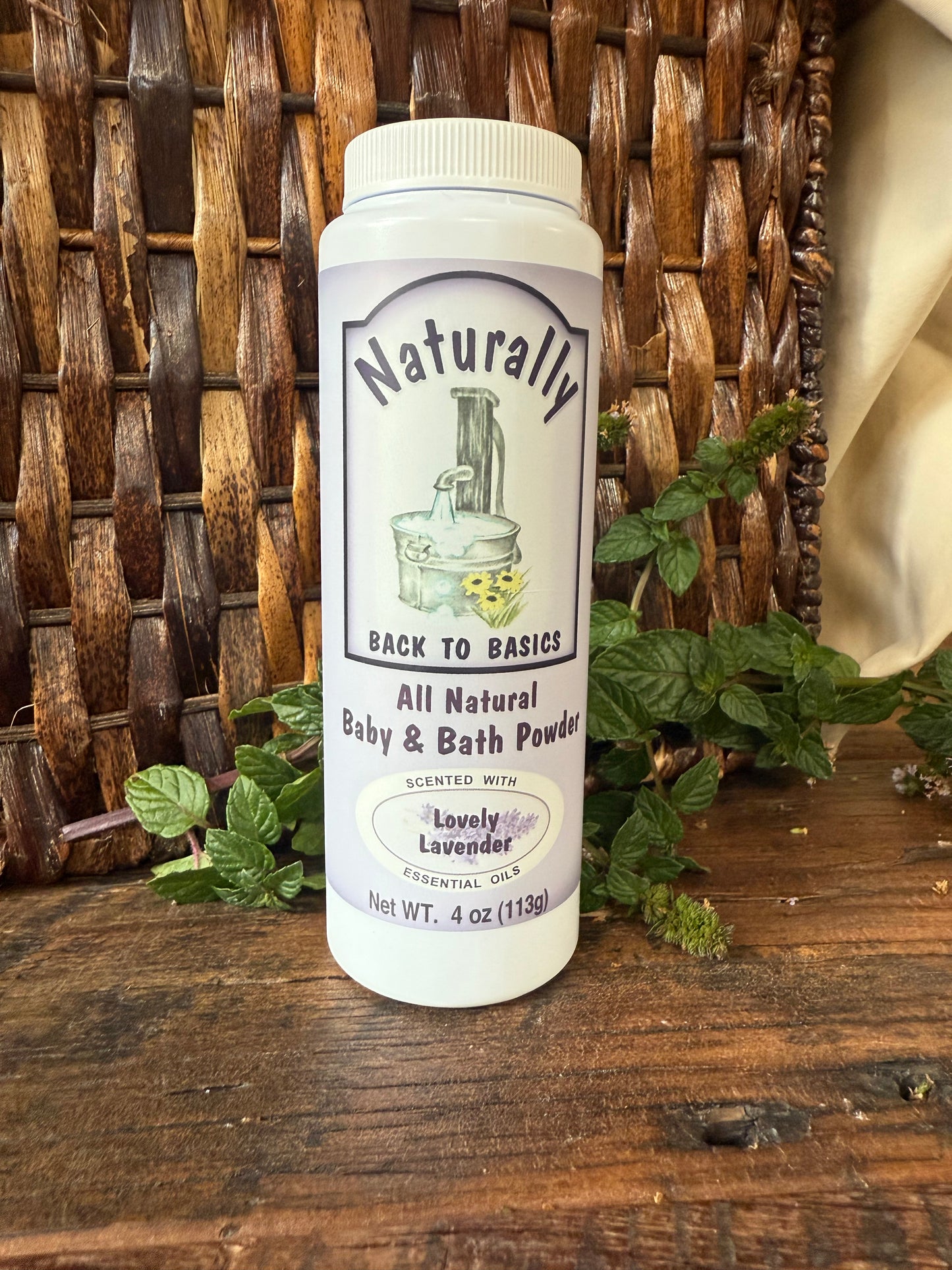 Miller’s Naturally Back to Basics – Baby & Bath Powder – Lovely Lavender: Talc-Free Herbal Powder for Babies, Sensitive Skin & Lavender Lovers