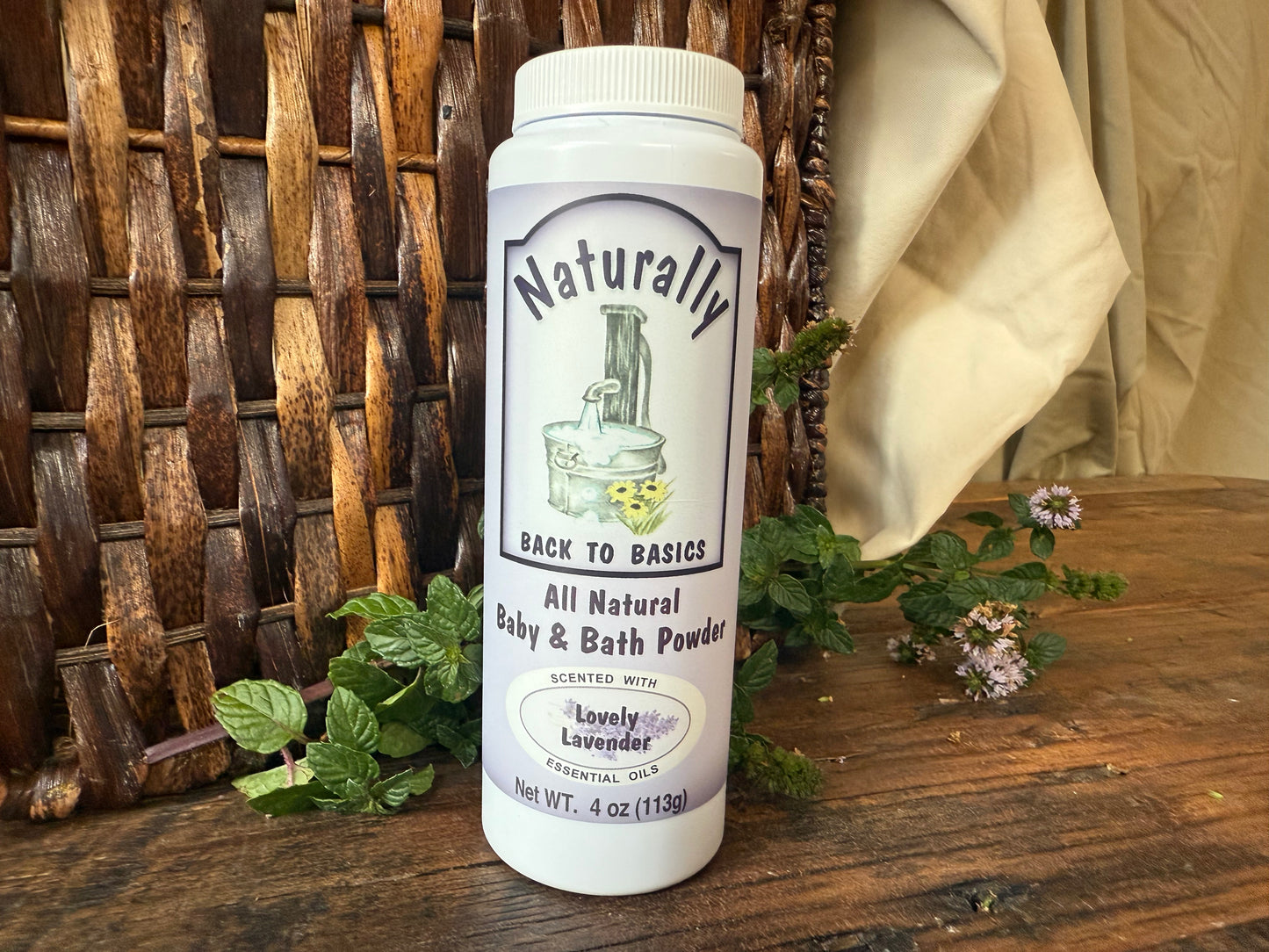 Miller’s Naturally Back to Basics – Baby & Bath Powder – Lovely Lavender: Talc-Free Herbal Powder for Babies, Sensitive Skin & Lavender Lovers