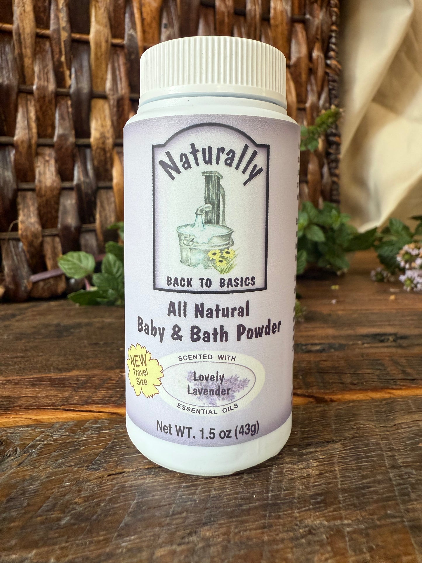 Miller’s Naturally Back to Basics – Baby & Bath Powder – Lovely Lavender: Talc-Free Herbal Powder for Babies, Sensitive Skin & Lavender Lovers