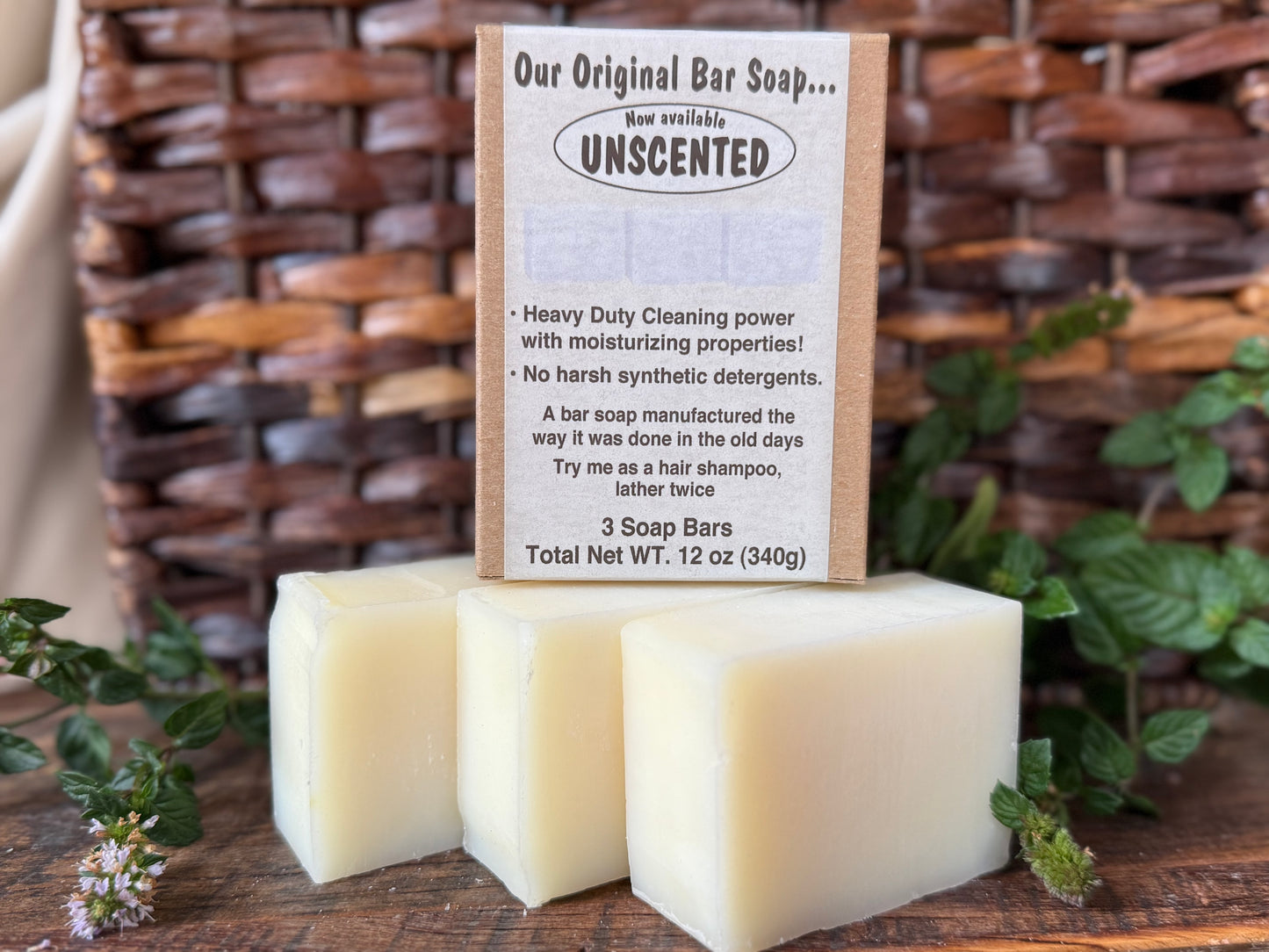 Miller’s Naturally Back to Basics – Artisan Handcrafted Tallow Bar Soap (Unscented) Scent-Free Hunting Soap + Sensitive Skin Formula